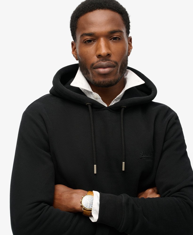 essential logo hoodie in zwart