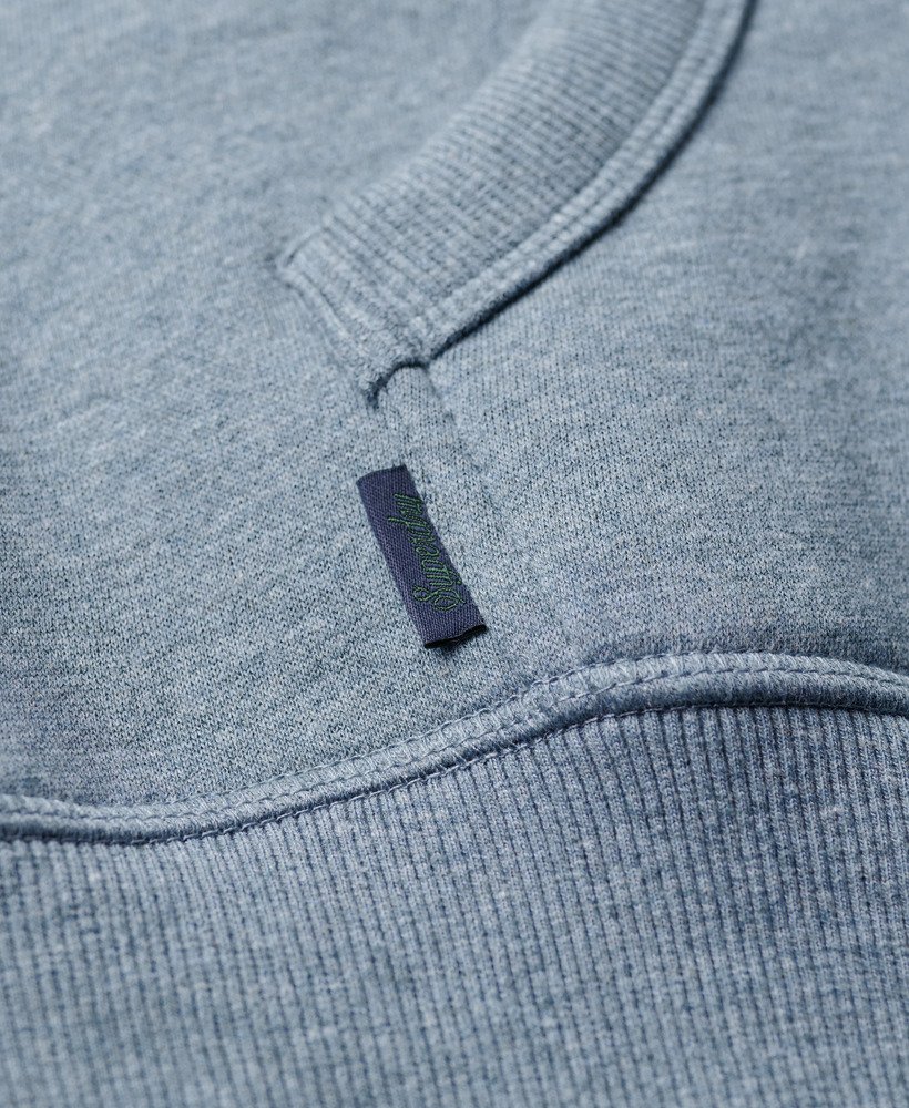 essential logo hoodie in bluestone blue marl
