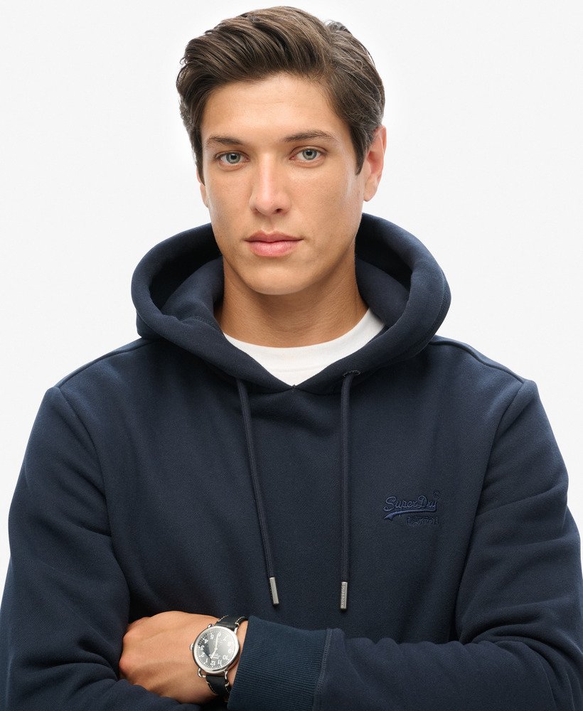 essential logo hoodie in eclipse navy