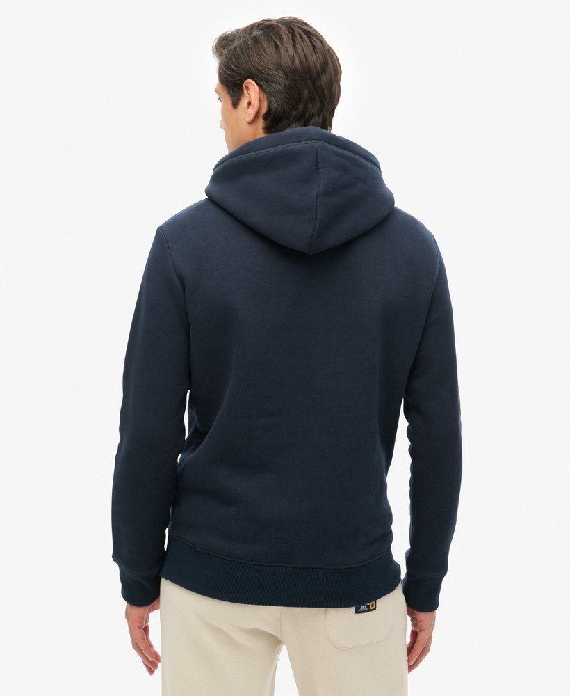 essential logo hoodie in eclipse navy
