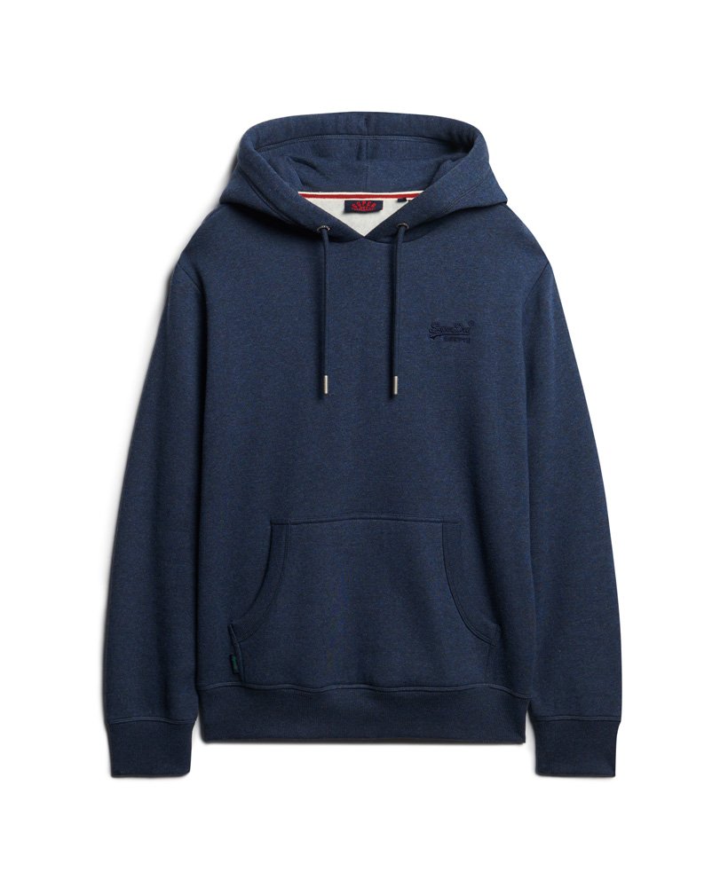 essential logo hoodie in vintage navy marl