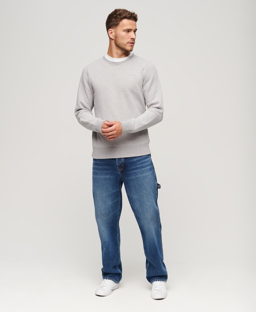 vintage gewassen sweatshirt in collegegrijs gemêleerd