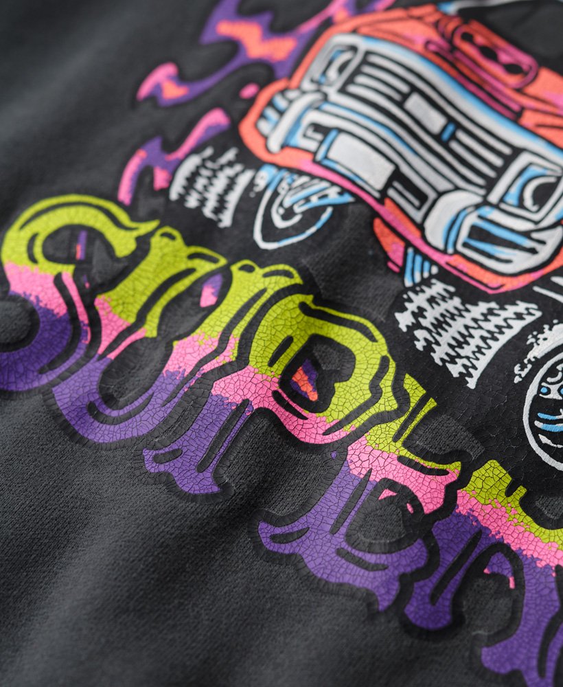 motor retro graphic sweatshirt in mid grijs