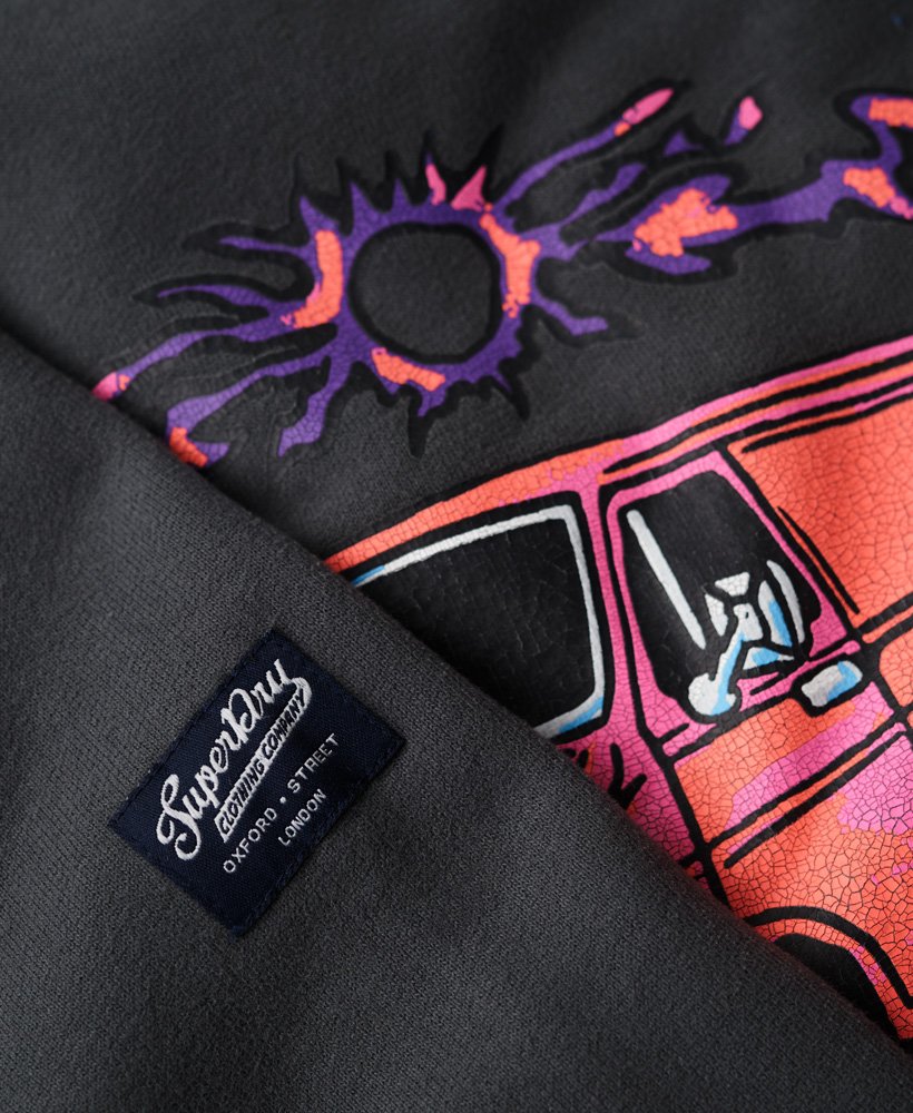 motor retro graphic sweatshirt in mid grijs