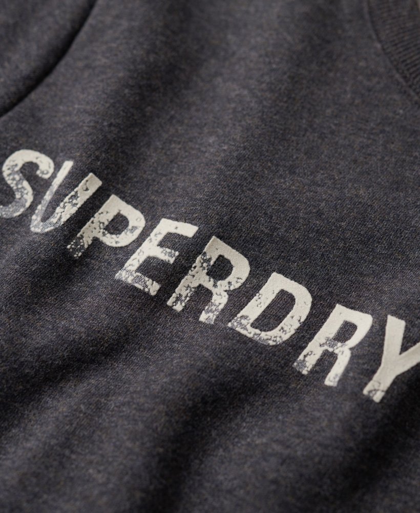 werkkledinglogo vintage crew sweatshirt in raven black marl