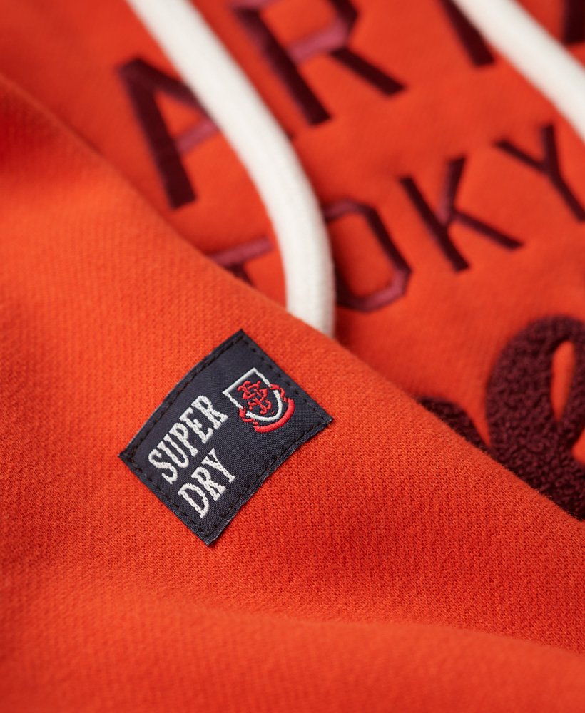 sportieve hoodie met scriptprint in denim co roestoranje.