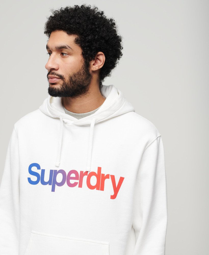 core logo loose hoodie in brilliant white