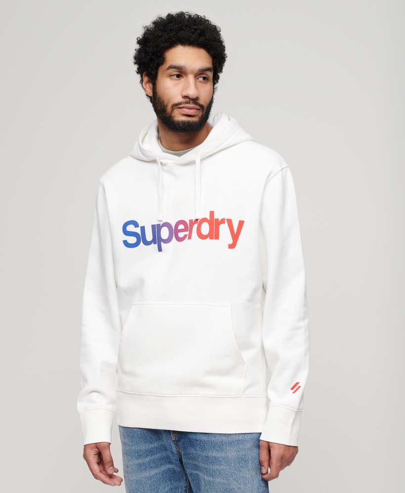 core logo loose hoodie in brilliant white