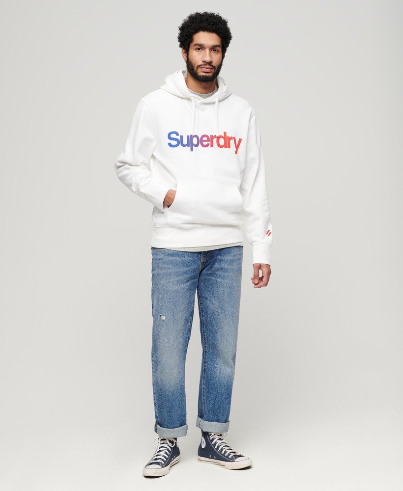 core logo loose hoodie in brilliant white