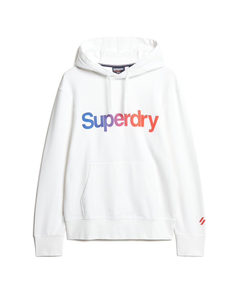 core logo loose hoodie in brilliant white