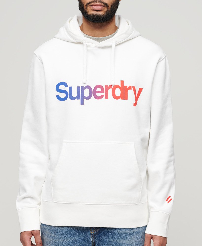 core logo loose hoodie in brilliant white
