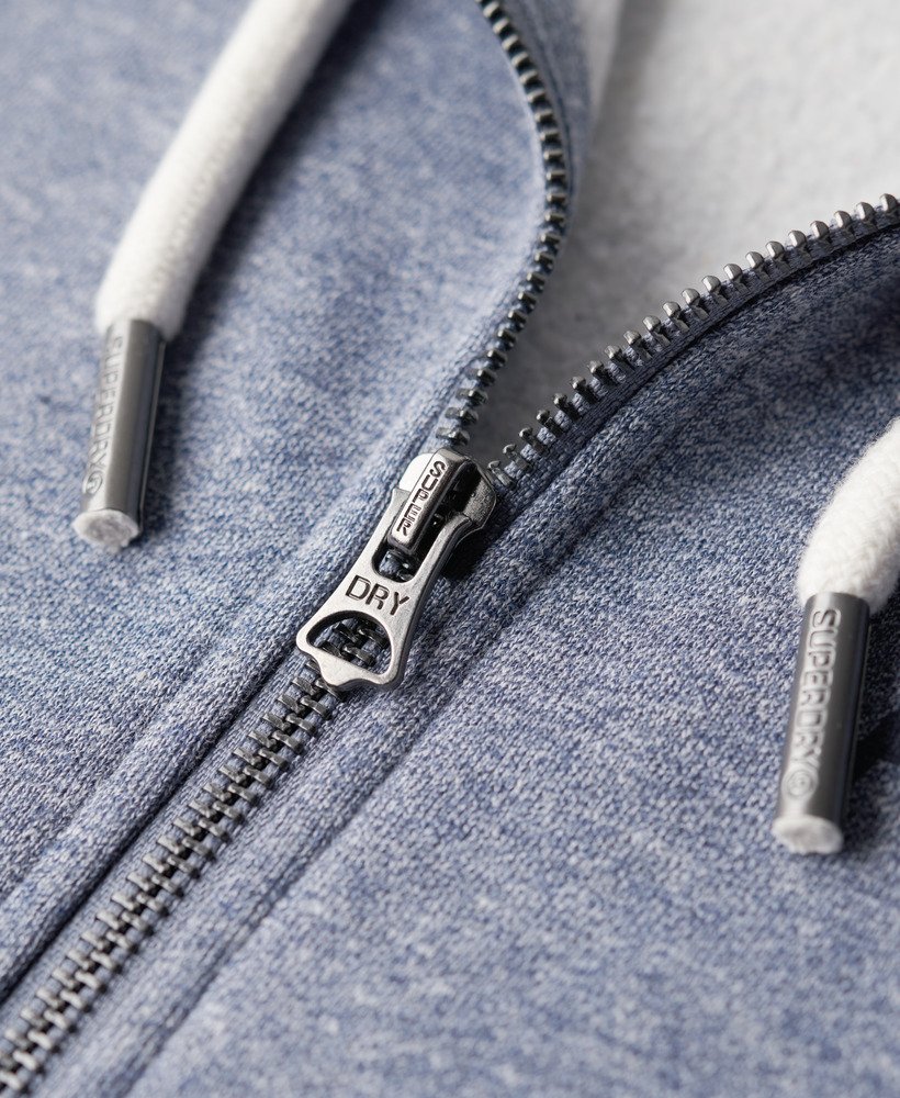 sportieve college hoodie met rits in tois blue grit