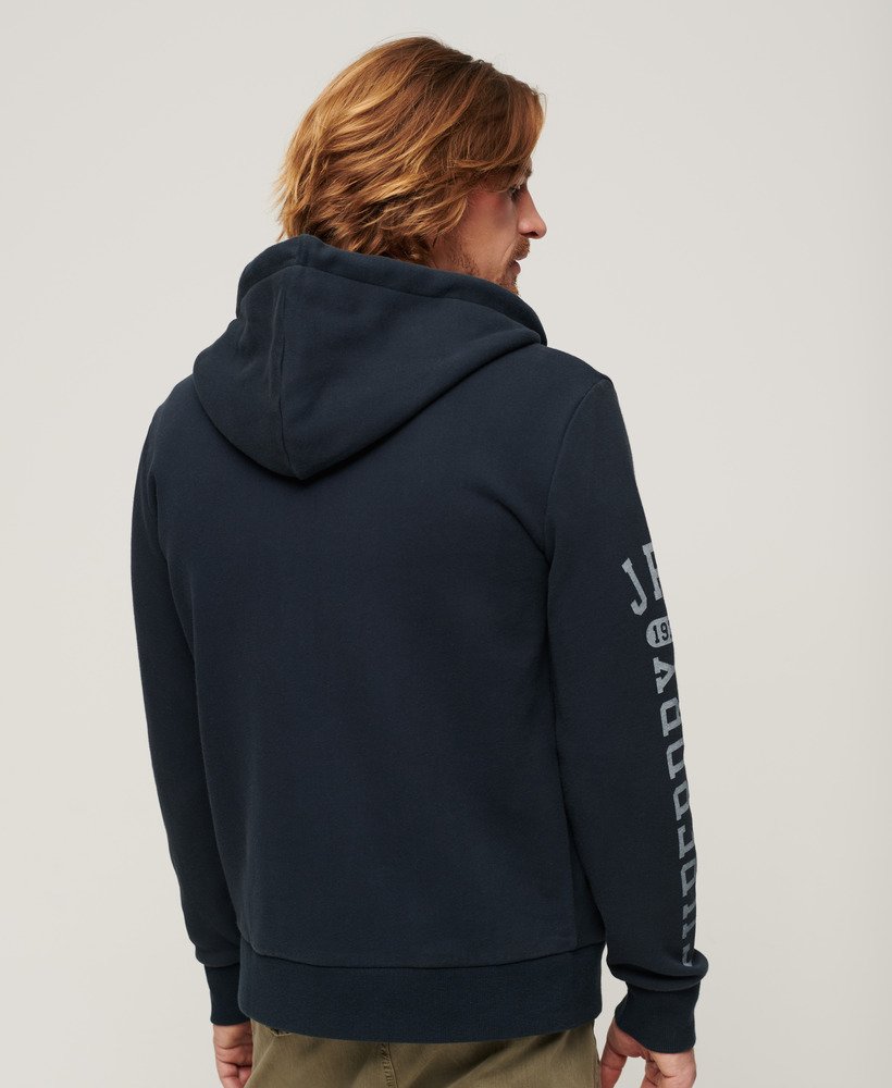 sportieve college hoodie met rits in eclipse navy