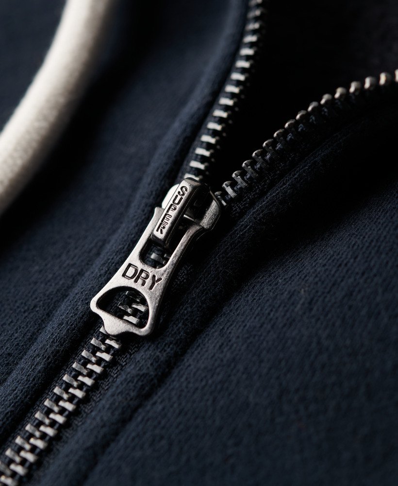sportieve college hoodie met rits in eclipse navy