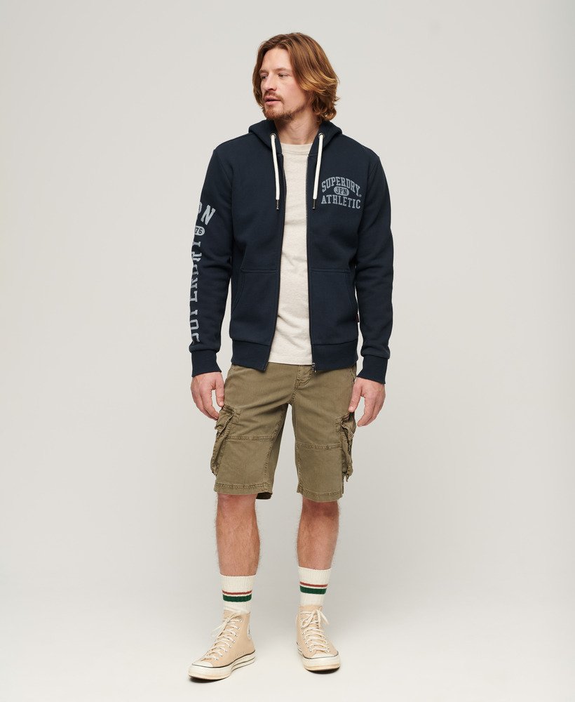 sportieve college hoodie met rits in eclipse navy