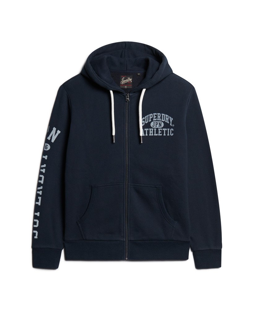 sportieve college hoodie met rits in eclipse navy