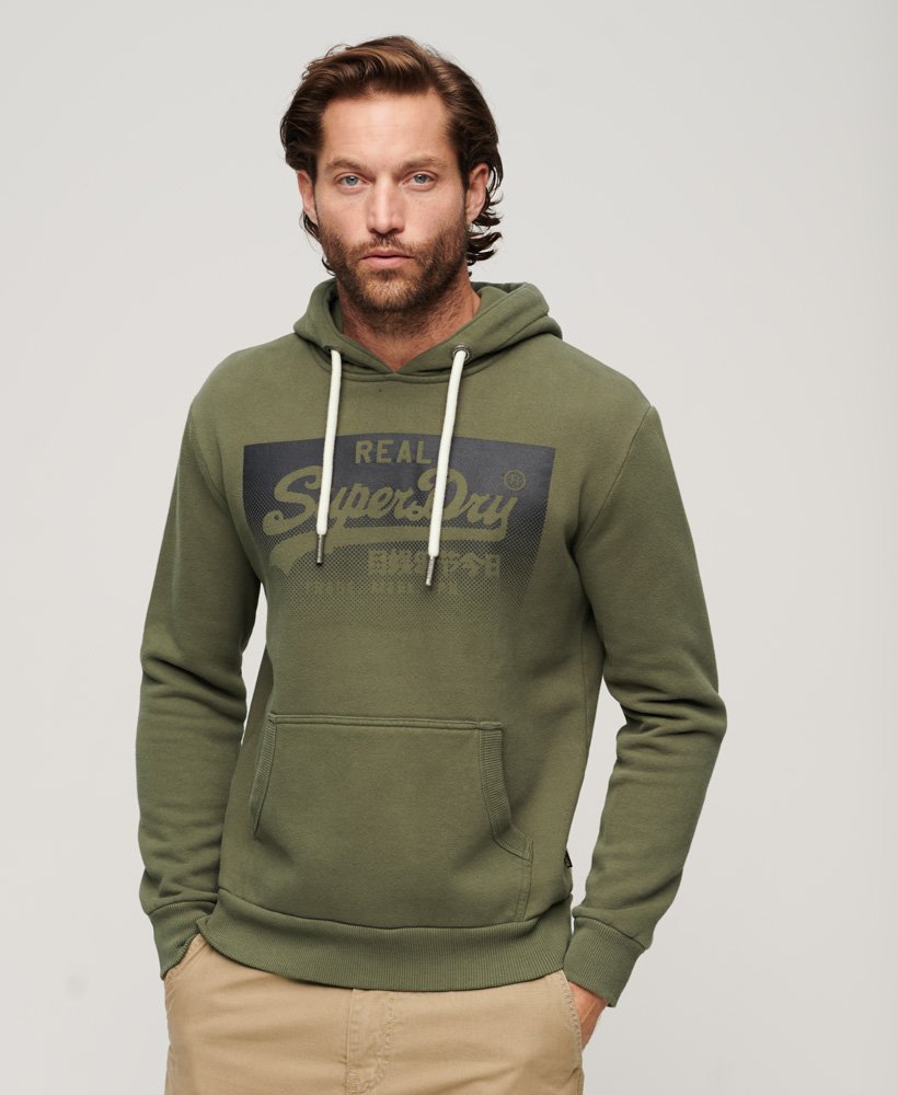 vintage box gradient hoodie in olive night green