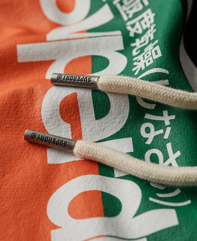 hoodie met core-logo en strepen in gitzwart