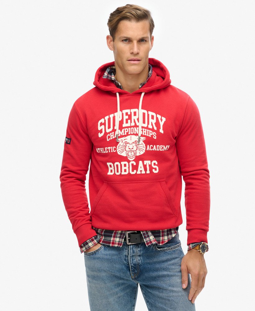 atletische hoodie met print in ferra red marl