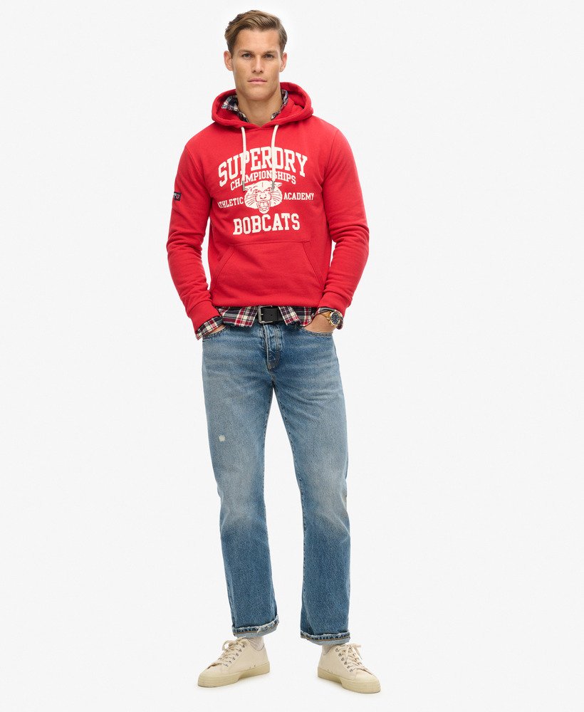 atletische hoodie met print in ferra red marl