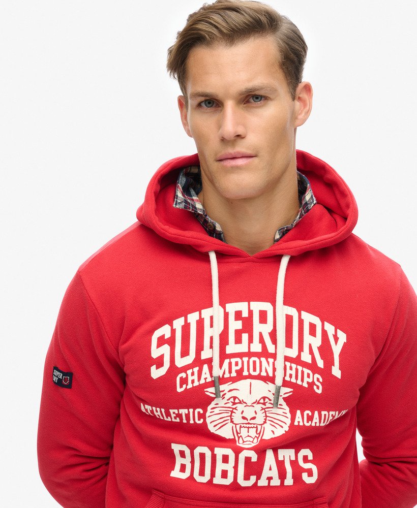 atletische hoodie met print in ferra red marl
