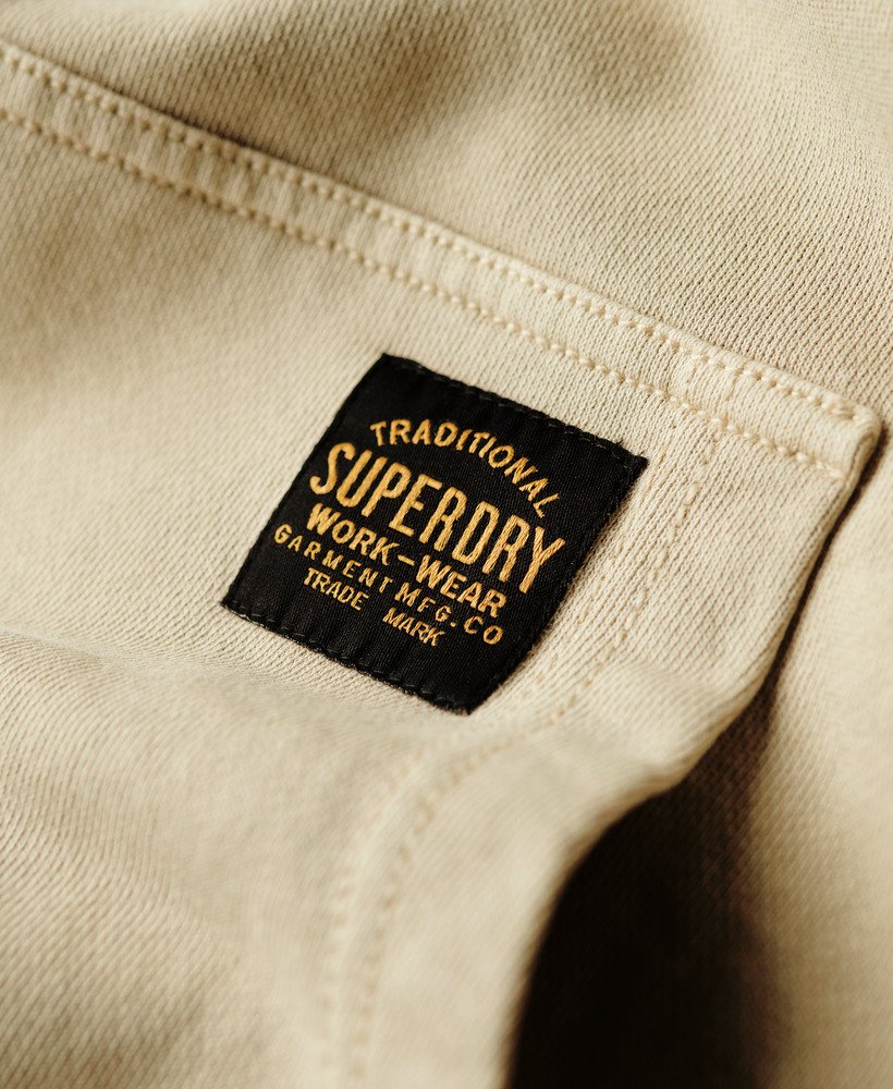 relaxte hoodie met contrasterende stiksels in gewassen pelikaanbeige.