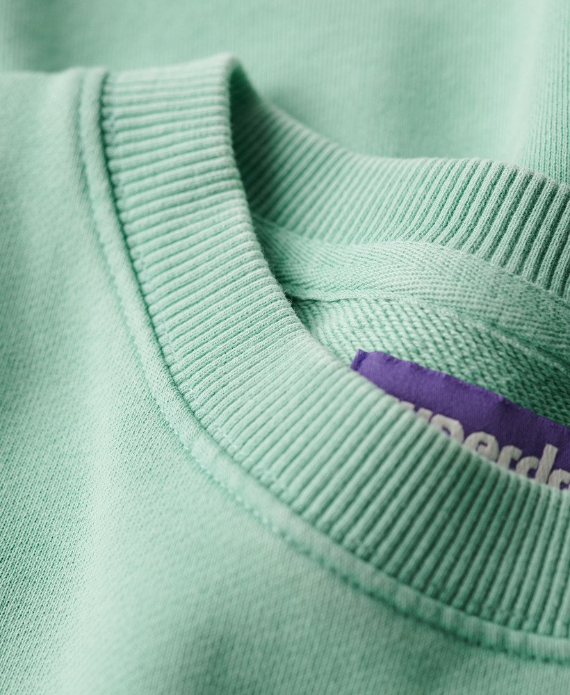 vintage gewassen sweatshirt in lagune-aqua