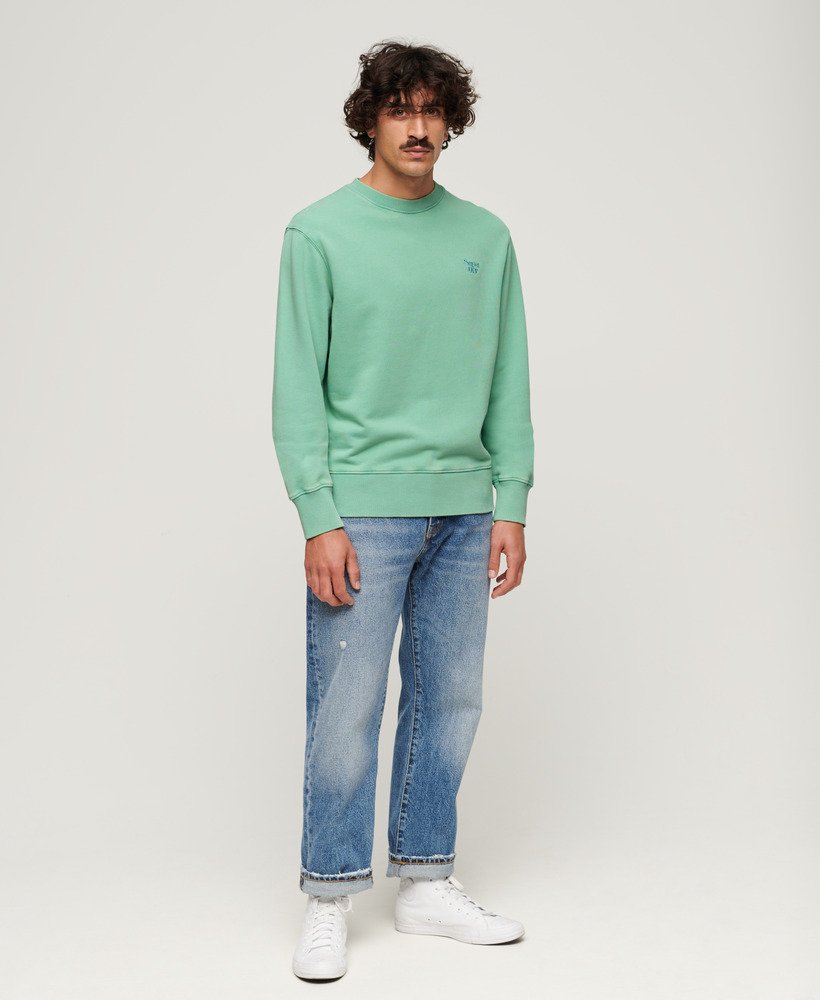 vintage gewassen sweatshirt in lagune-aqua