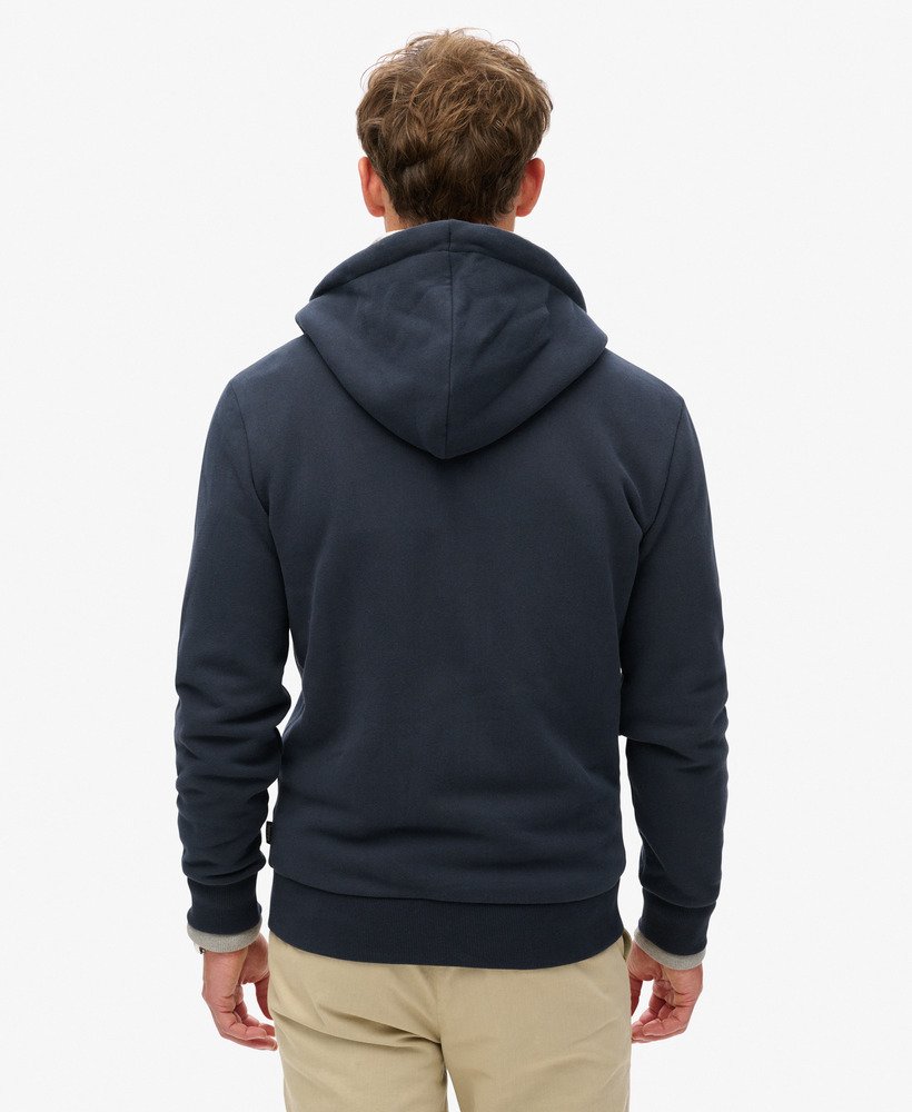 neon vintage logo zip hoodie in eclipse navy
