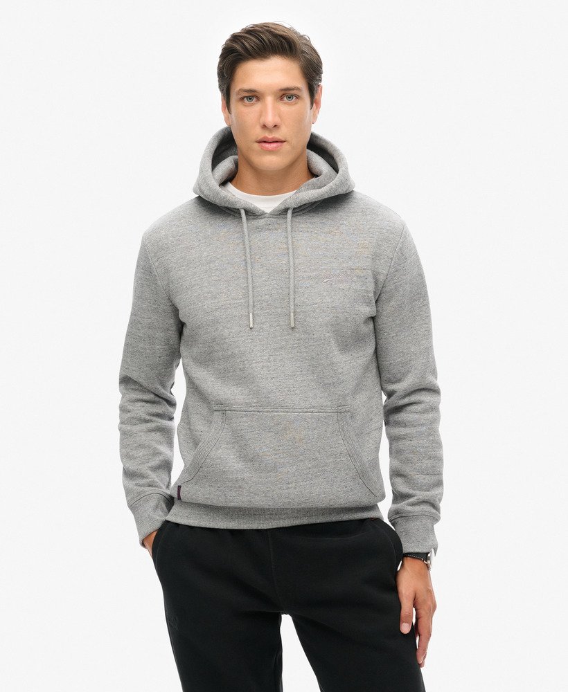 essential logo hoodie in donkergrijs gemêleerd