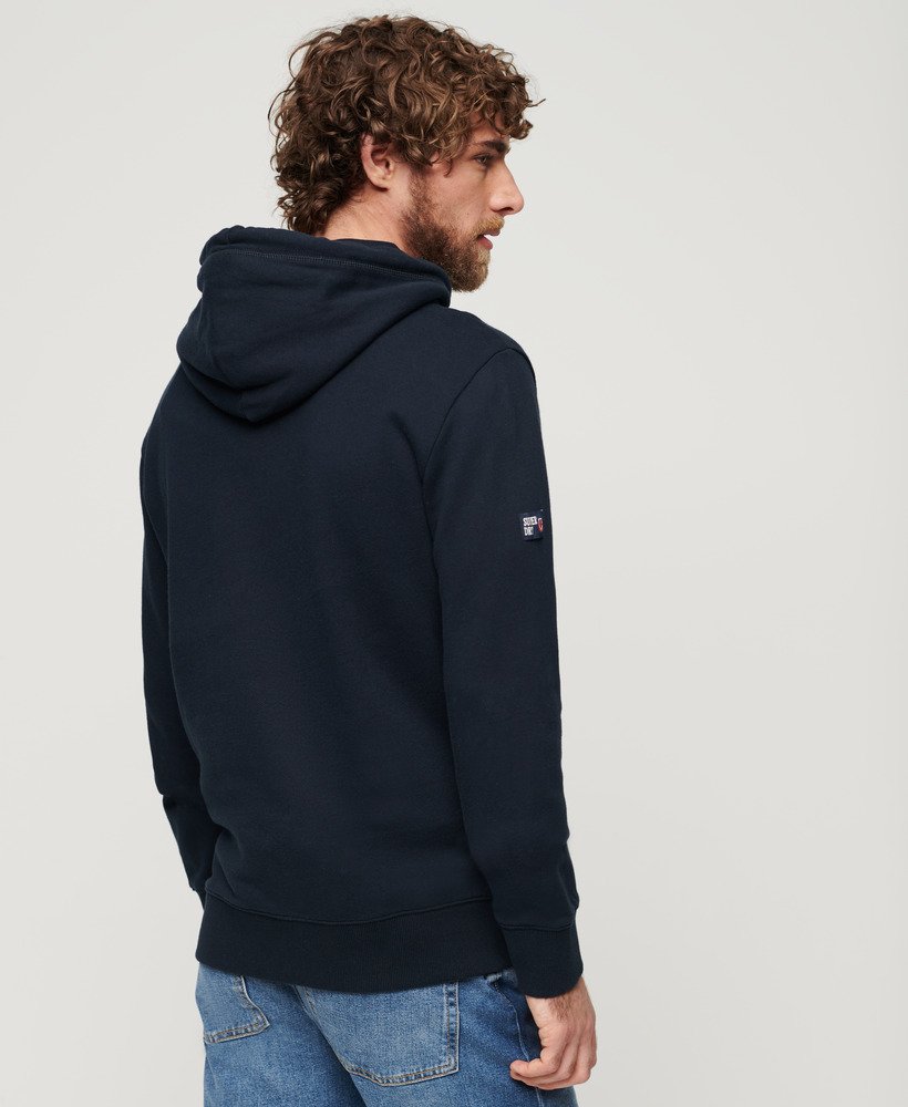 geborduurde hoodie met lange mouwen in eclipse navy