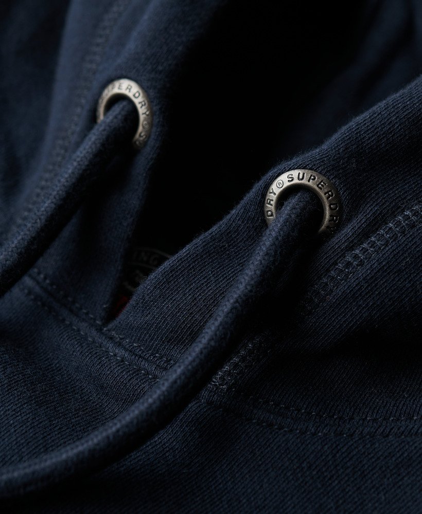 geborduurde hoodie met lange mouwen in eclipse navy