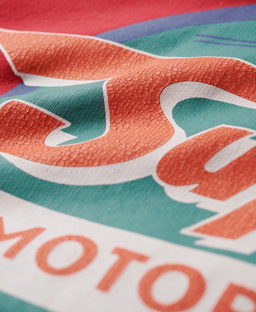 benzine werkkleding grafische hoodie in frisdrankrood