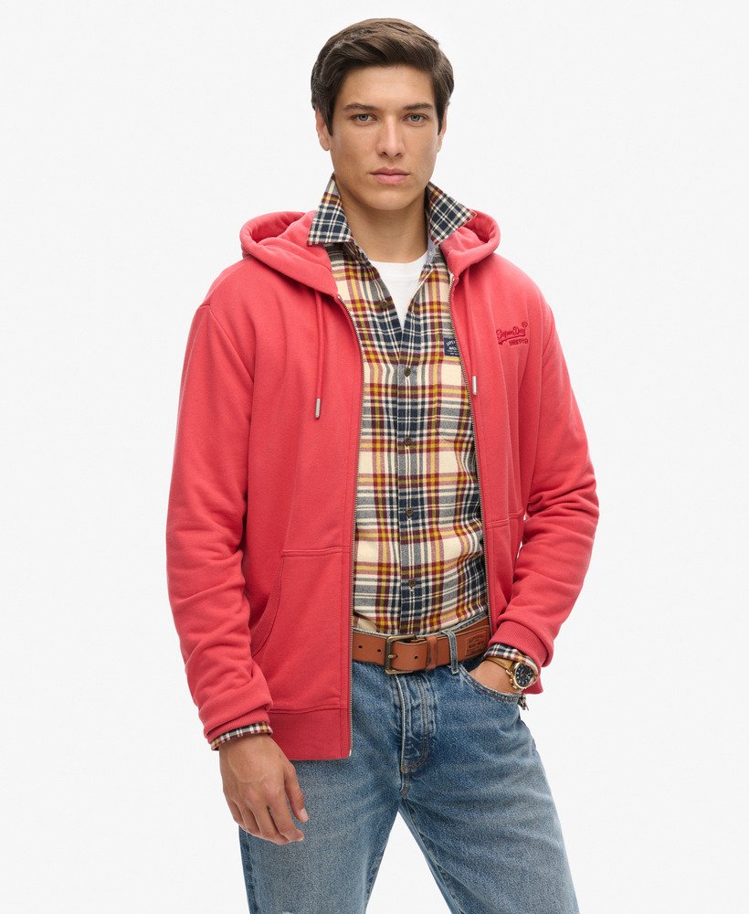 essential logo zip hoodie in kardinaalrood