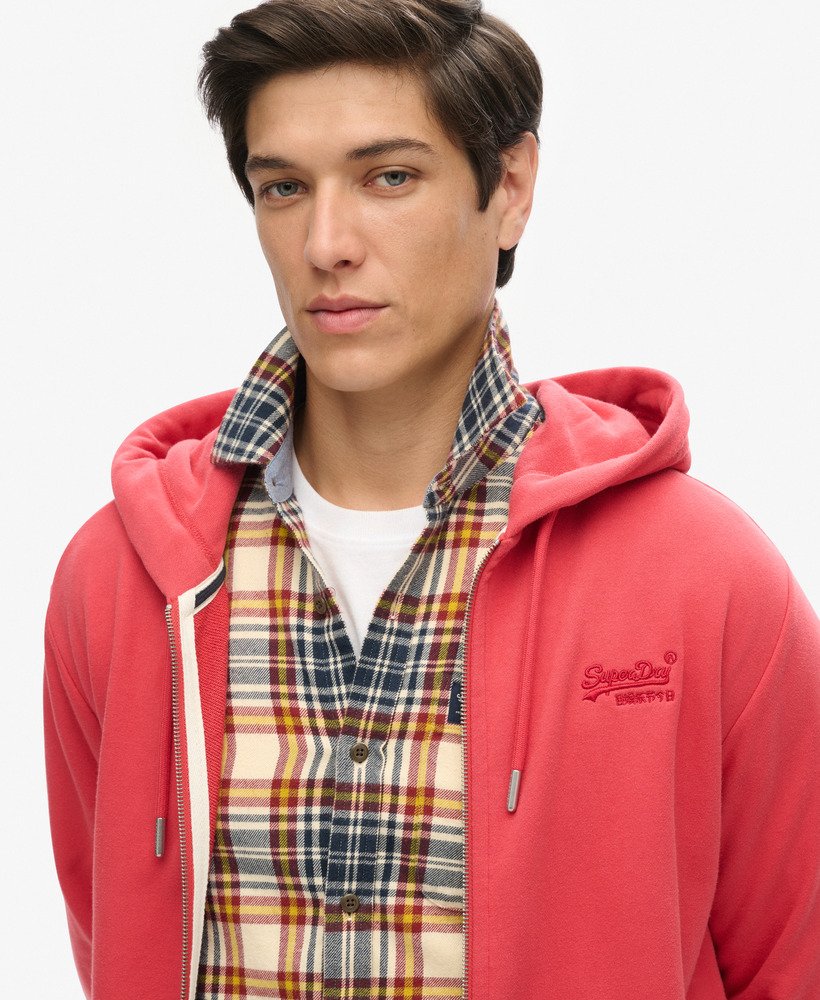 essential logo zip hoodie in kardinaalrood