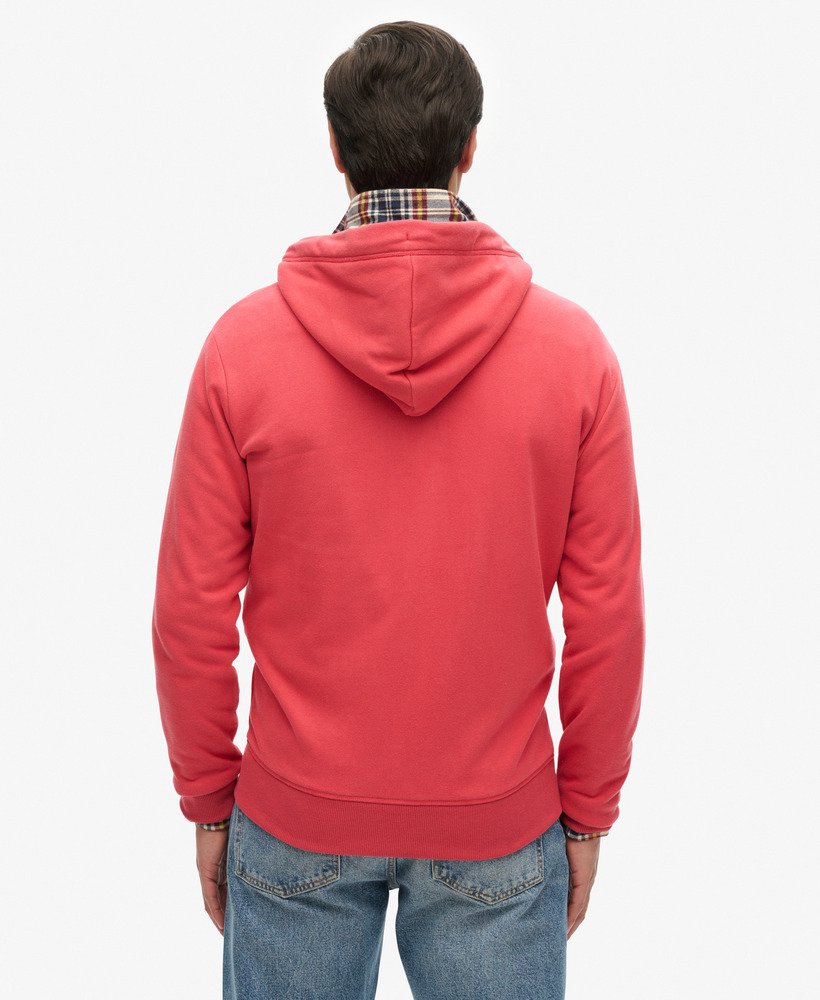 essential logo zip hoodie in kardinaalrood