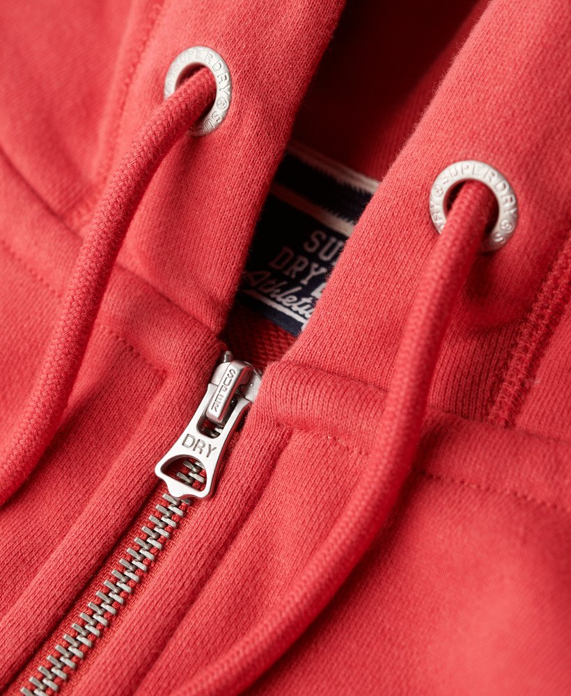 essential logo zip hoodie in kardinaalrood