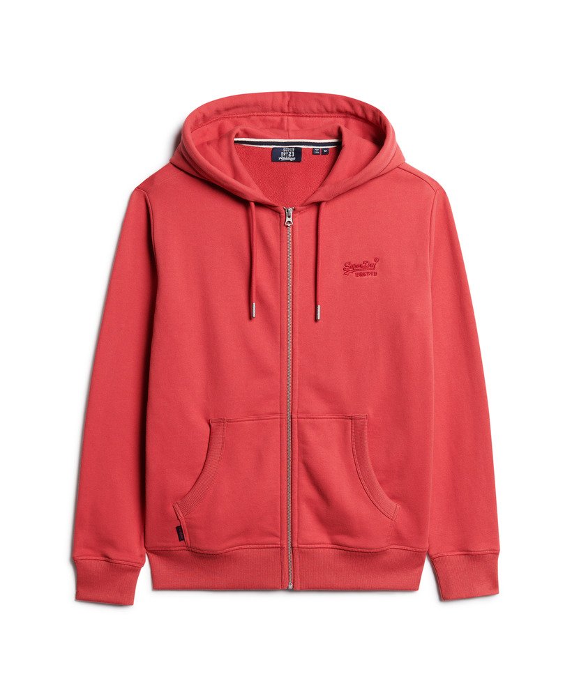 essential logo zip hoodie in kardinaalrood