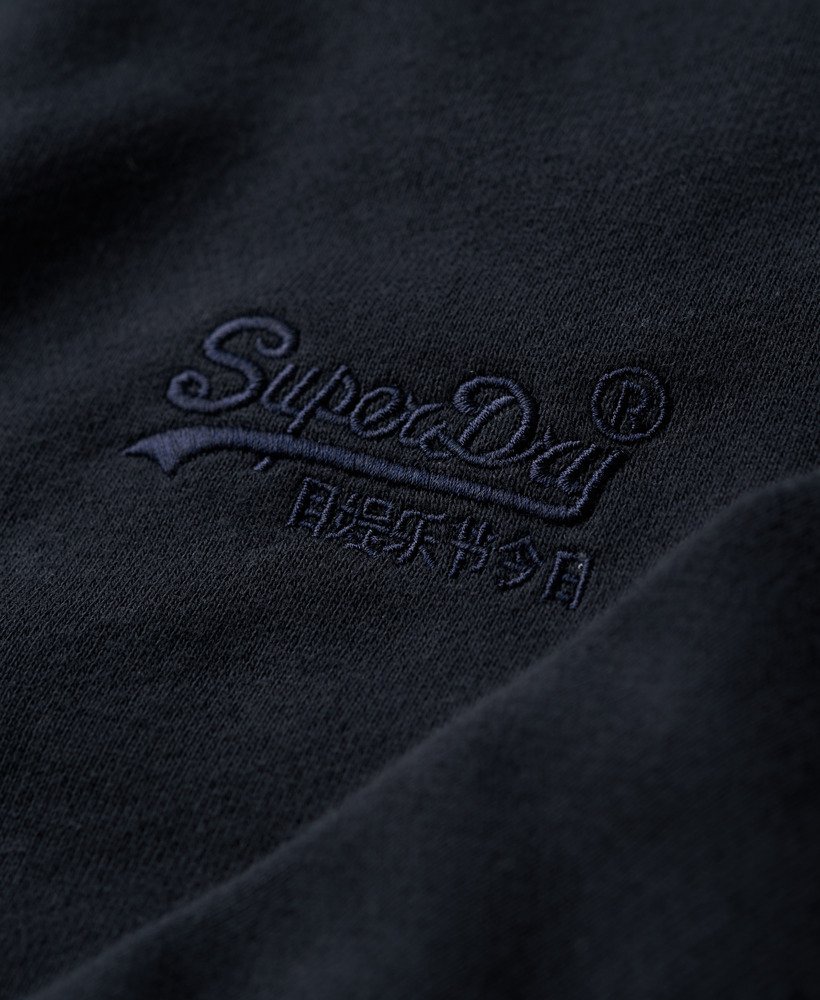 essential logo zip hoodie in eclipse navy