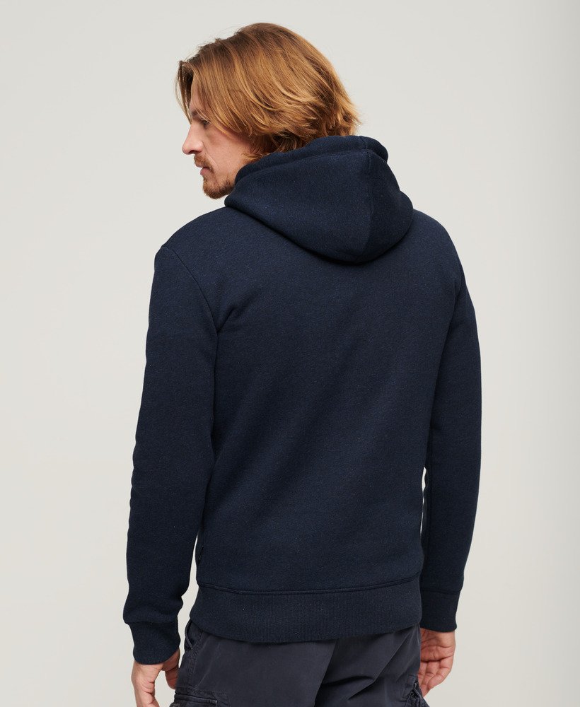 hoodie met reliëf vintage logo in surplus blauwzwart met gritprint