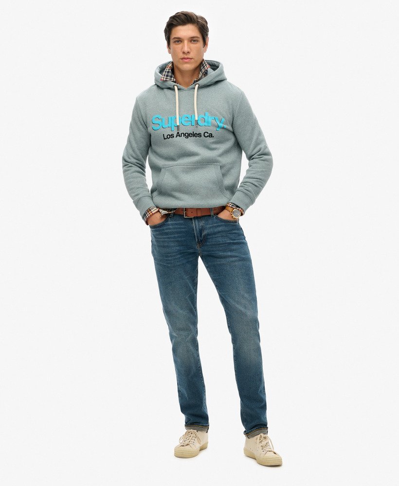 core logo classic hoodie in coastal blue grit