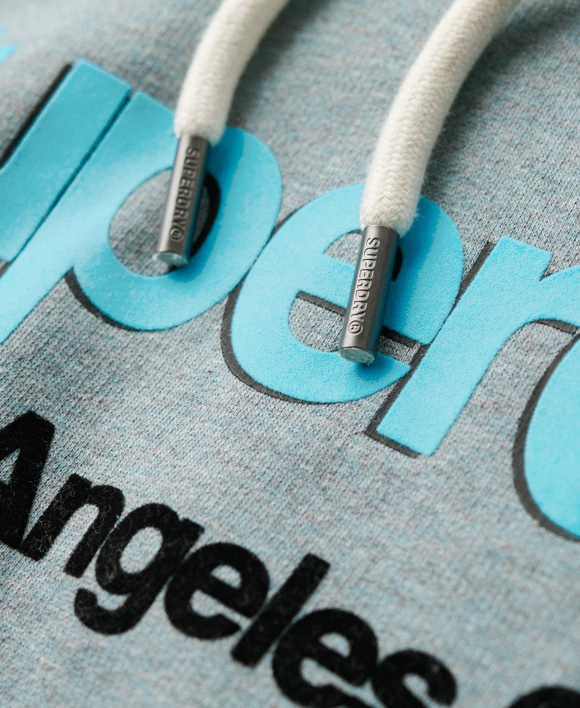 core logo classic hoodie in coastal blue grit