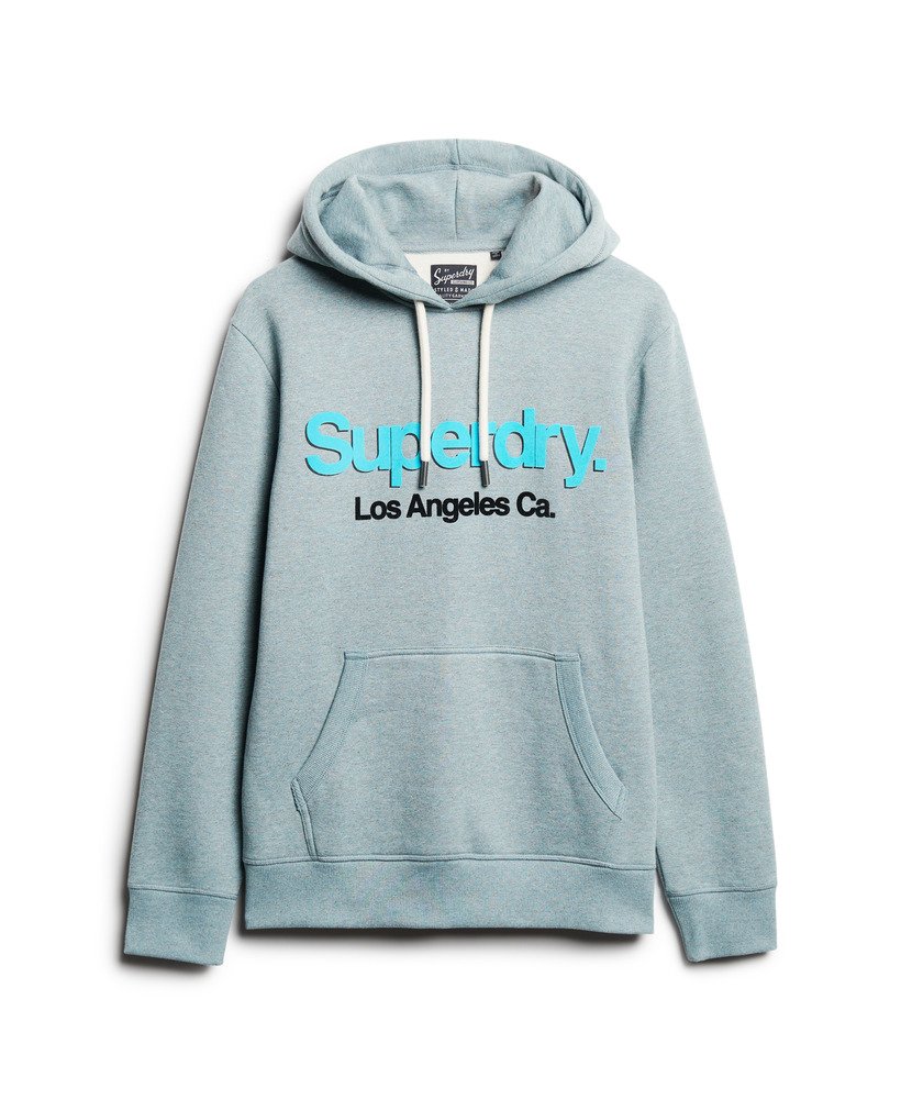core logo classic hoodie in coastal blue grit