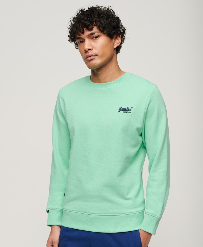 essential logo crew sweatshirt in spearmint light green