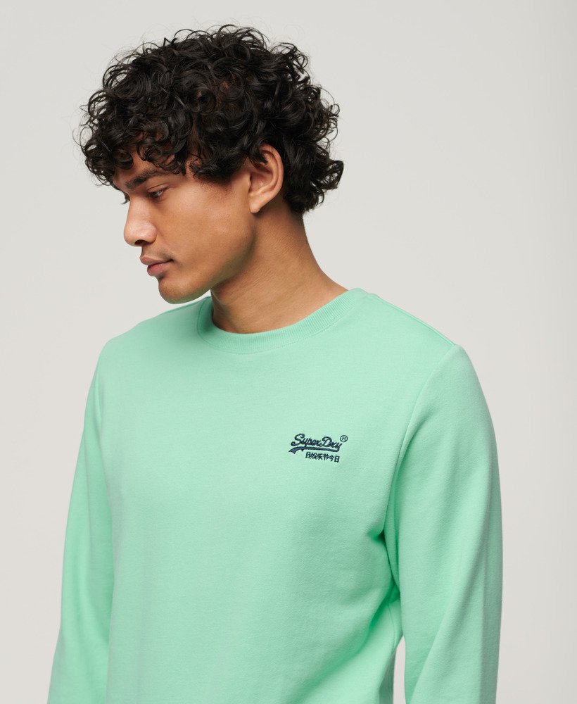 essential logo crew sweatshirt in spearmint light green