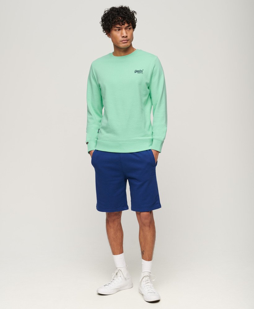 essential logo crew sweatshirt in spearmint light green