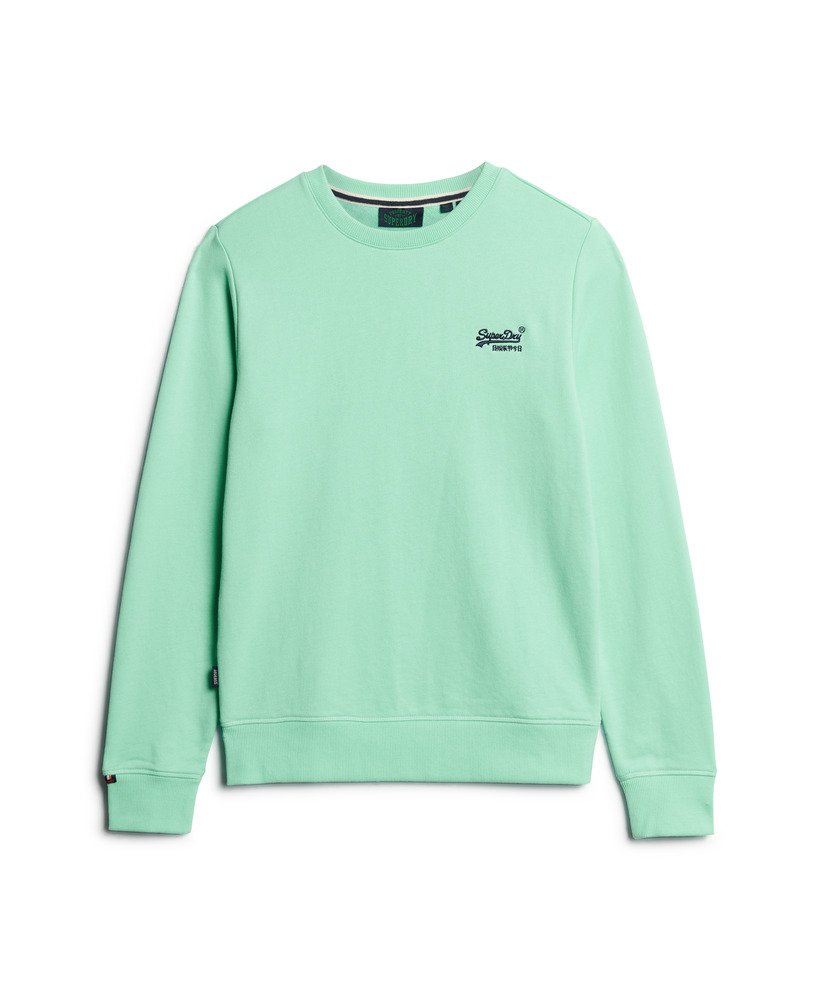 essential logo crew sweatshirt in spearmint light green
