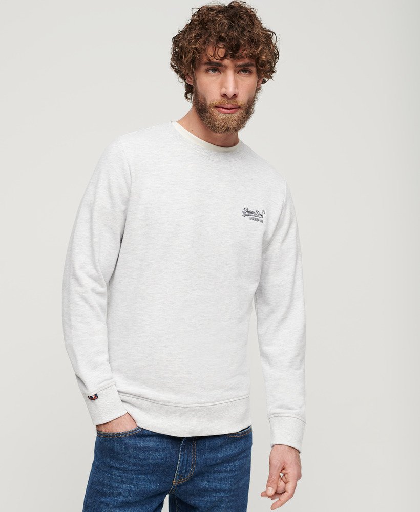 essential logo crew sweatshirt in glacier grey marl