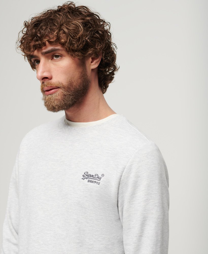 essential logo crew sweatshirt in glacier grey marl