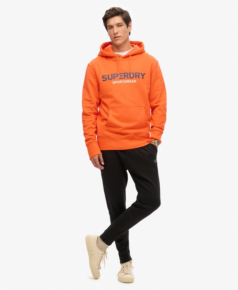 sportswear logo loose fit hoodie in flame orange